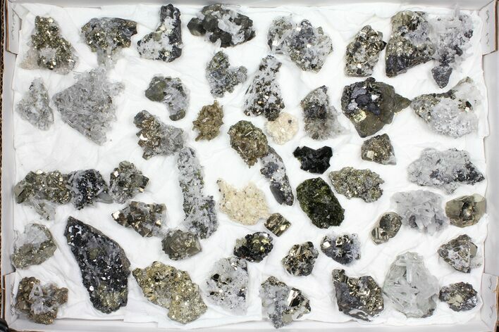 Wholesale Flat - Pyrite, Galena, Quartz, Etc From Peru - Pieces #97064